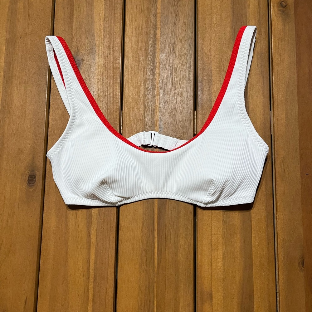 Fabletics Sunset Scoop Rib Swim Top-Sz SM